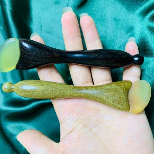 紫光檀羊角眼部拨筋按摩棒