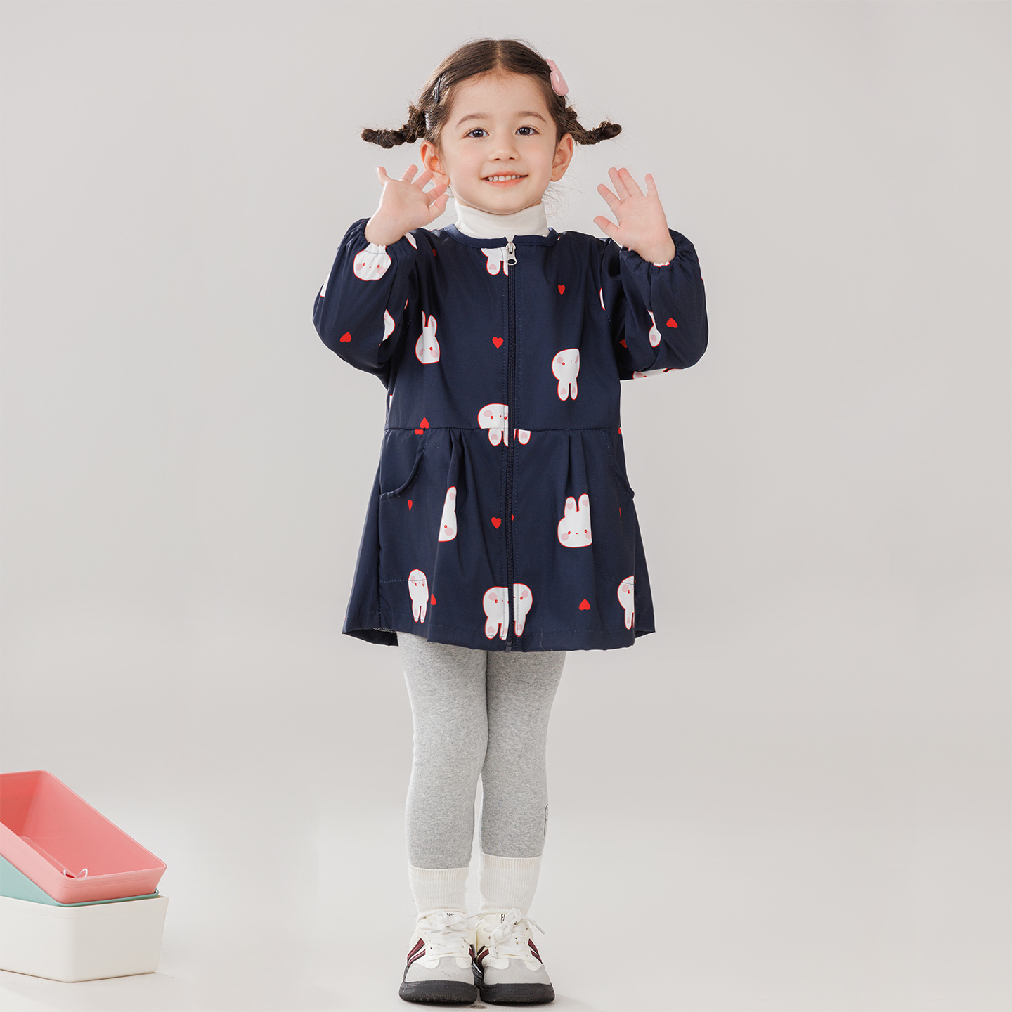 女孩防水防脏秋冬羽绒服罩衣洋气