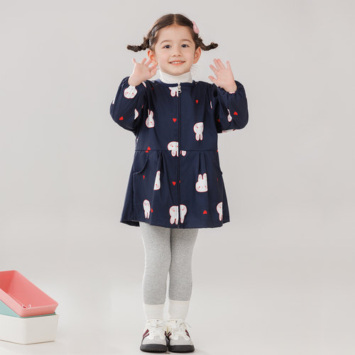 女孩防水防脏秋冬羽绒服罩衣洋气