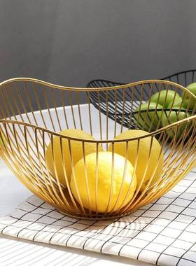 Fruit bowl washing fruit hollow drain basket iron fruit bask