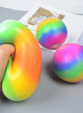 Stress Colorful Flour Ball Squishy Fidget Toy解压七彩虹玩具