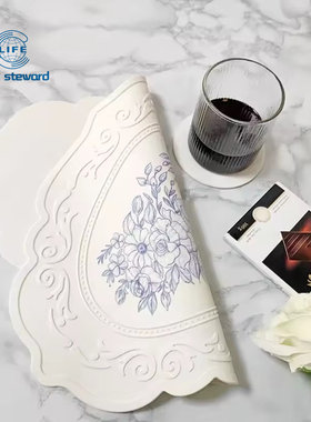 Silicone dining mat retro table mat floral placemat 法式餐垫