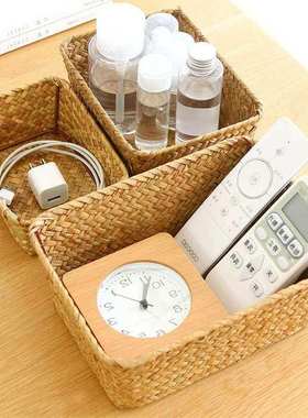 Wicker bamboo storage basket seaweed box straw woven收纳篮