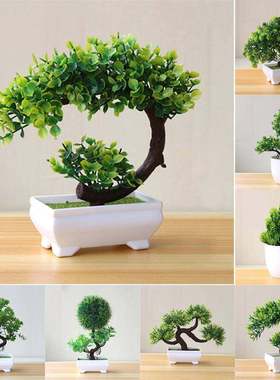 Artificial Plants Potted Bonsai Green Small Tree Plants Fake