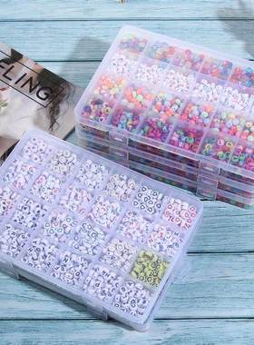 Glass Seed Letter Beads Set Box For Bracelet Jewelry Making