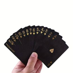 Deck Card Gold 扑克牌 Playing Waterproof Black Plastic