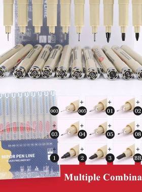 Manga Black Fineliner Marker Pens Art Supplies Waterproof Sk