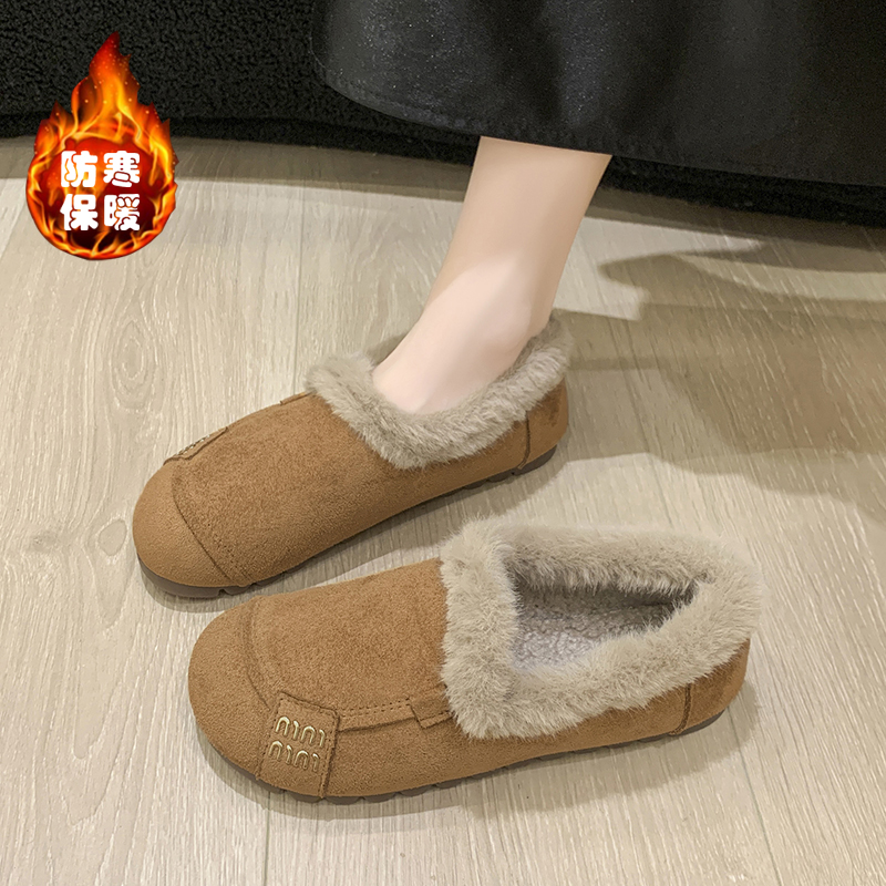 超软孕妇棉鞋女2025新款秋冬季加绒保暖外穿防滑软底一脚蹬勃肯鞋