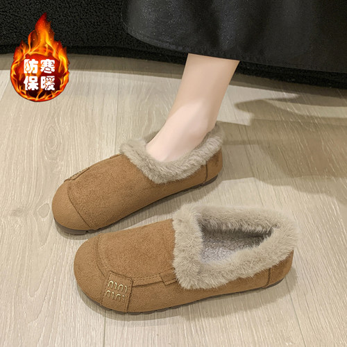 超软孕妇棉鞋女2025新款秋冬季加绒保暖外穿防滑软底一脚蹬勃肯鞋