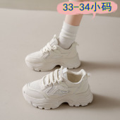 学生运动鞋 女网面透气春季 34小脚厚底老爹鞋 超软33小码 百搭休闲鞋