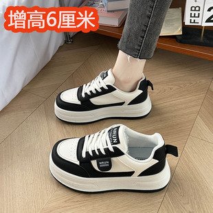 赵露思同款6CM内增高小白鞋女秋冬百搭外穿厚底配裙子休闲板鞋34