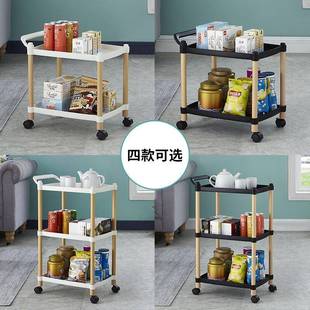 多落层置物架厂家直 家用厅销地式 卧室旋转轮1022小推车杂物客收