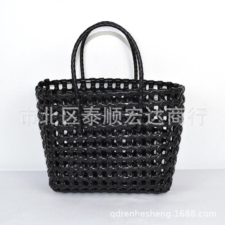 现应货供镂空编织包手工编织------PE提包购物篮菜手篮草编子包沙