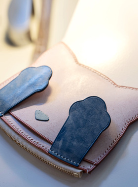 沐心手造MUSING | 小猫卡包 动物可爱精致小巧真皮创意多功能收纳