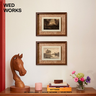 WED 小众中古风景装饰画 阿尔托设计师款悬浮意大利进口木皮挂画