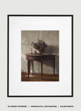 玄关过道中古风小众油画挂画
