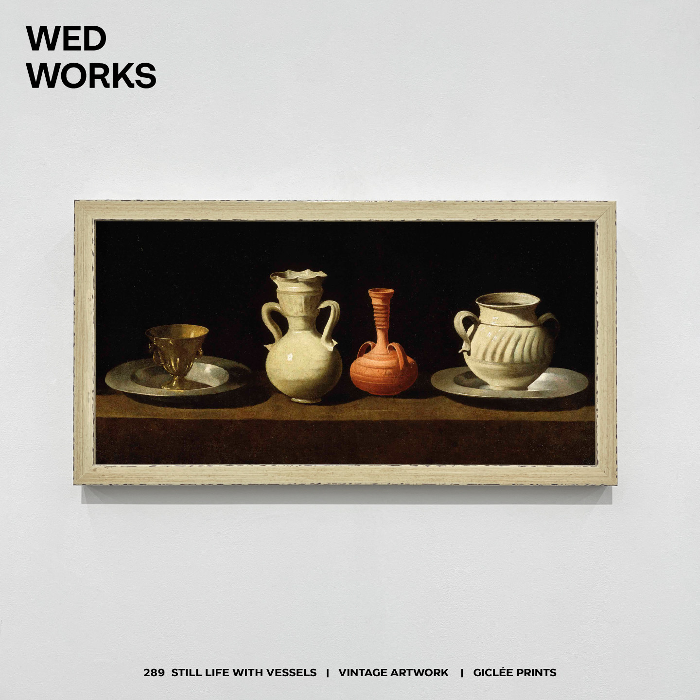 WED WORKS 小众原创设计中古风聚宝瓶进口实木框装饰画设计师挂画,家居饰品,现代装饰画,淘宝优惠券,粉丝福利购,淘宝优惠卷