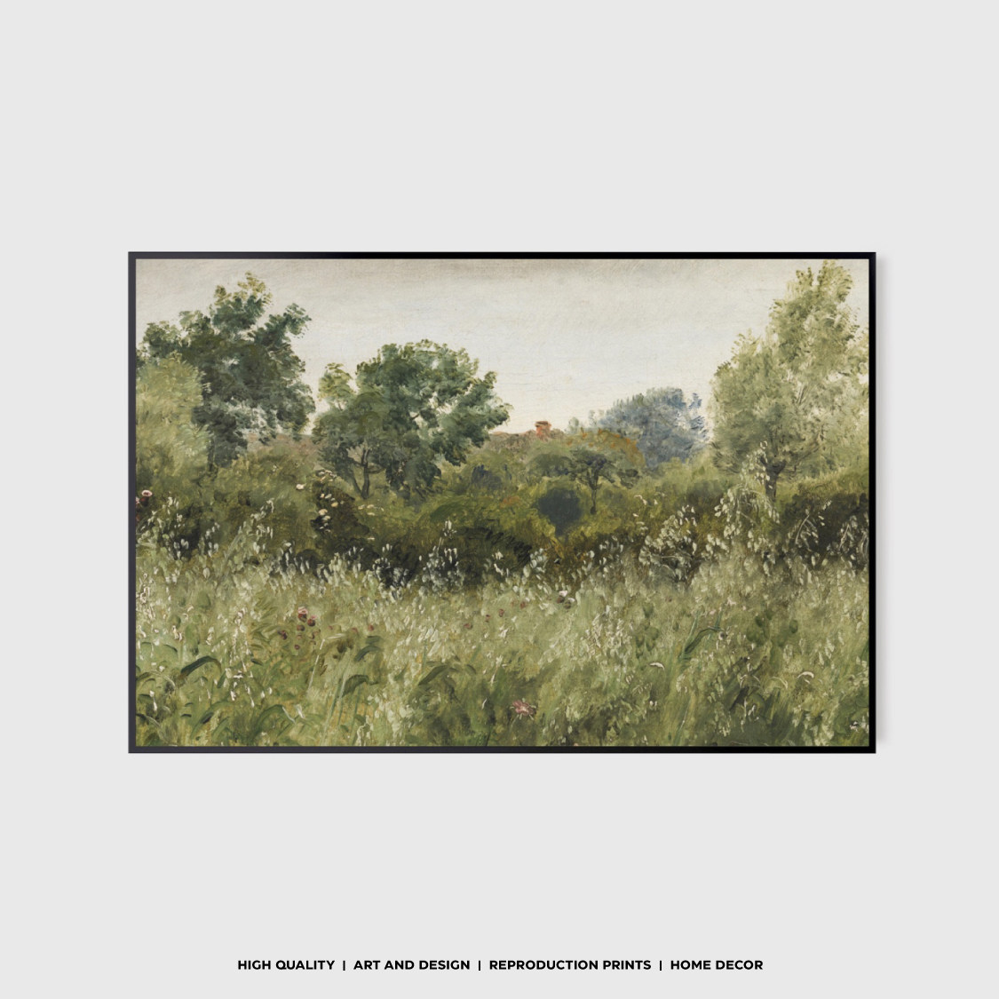 wedwork小众轻奢中古田园风景画 做旧油画微喷装饰画 客厅实木框