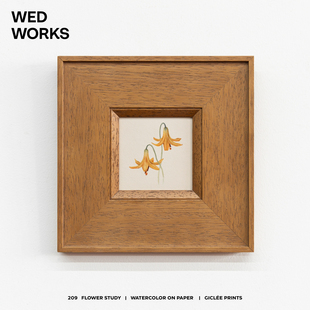 WEDWORKS小众原创水彩花卉装饰画原木风自然清新花卉客厅餐厅挂画