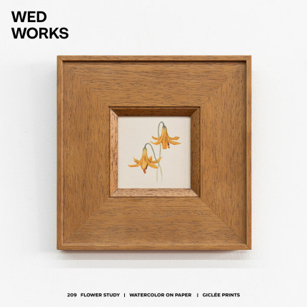 WEDWORKS小众原创水彩花卉装饰画原木风自然清新花卉客厅餐厅挂画