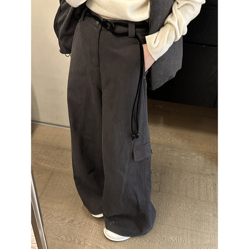 mmc dition工装裤休闲裤女冬季新款感加厚宽松显瘦直筒阔腿裤