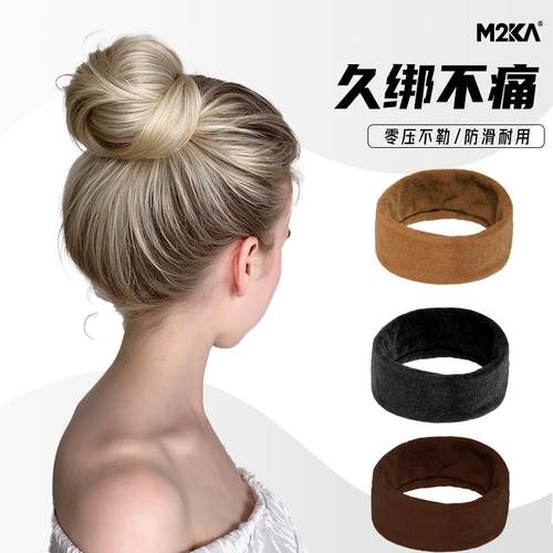 M2Ka加宽面膜发圈女新款高级感无痕皮筋丸子头盘发头绳扎头发发绳