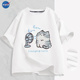 男女宽松百搭情侣ins上衣潮 新款 NASA萌趣风扇猫忍者短袖 t恤夏季