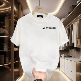 青年夏季 重磅印花短袖 潮牌宽松圆领上衣 T恤痞帅ins街头男女款 美式