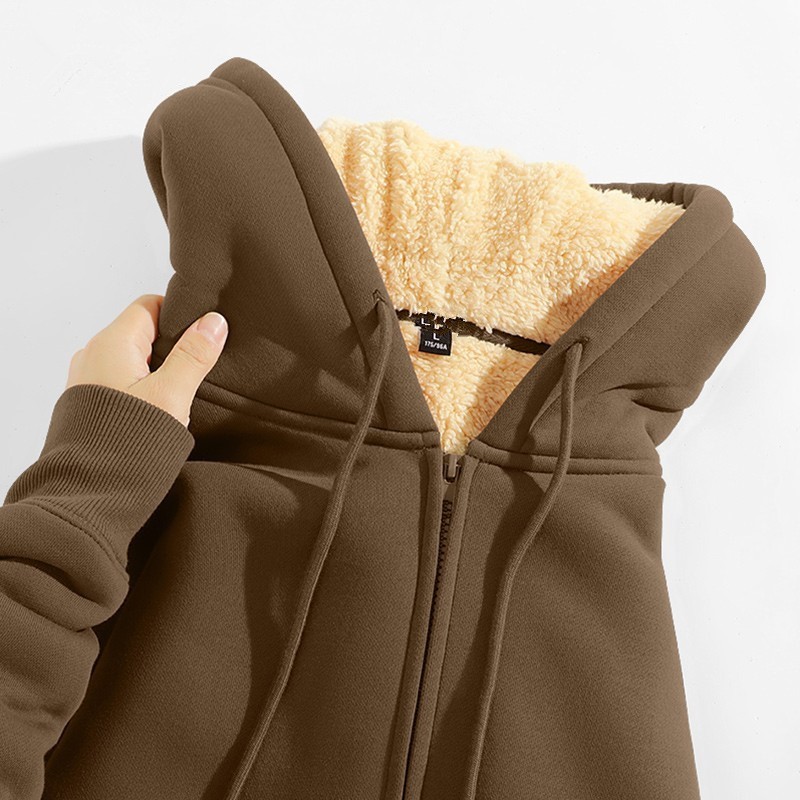 美式卫衣男2023冬季加绒加厚开衫外套宽松男士连帽羊羔绒冬装12