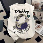 ins时尚 印花凉感T恤男女夏季 新款 美式 ins背心高街无袖 坎肩上衣12