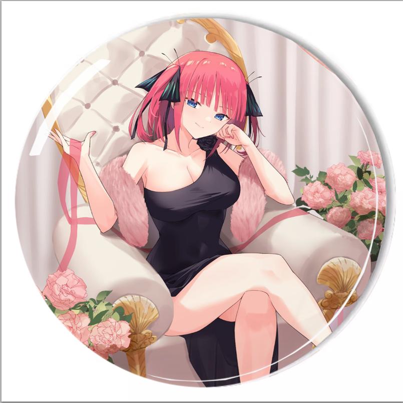 五等分的花嫁中野二乃双闪镭射毛绒胸章游戏周边吧唧马口铁谷子