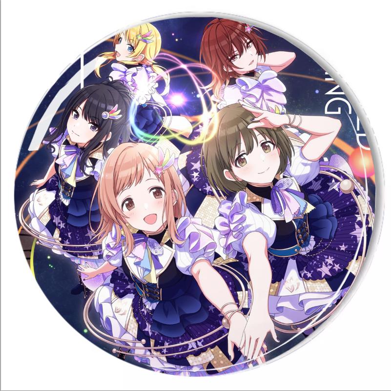 偶像大师樱木真乃七草日花双闪镭射毛绒胸章动漫游戏周边吧唧谷子