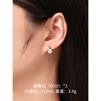 Zhuodie Jewelry Moissanite earrings for Women S925, a pair of silver gold-plated and set Moissanite diamond ear rings, a simple yet elegant gift thumbnail 5