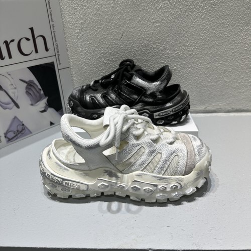 男士复古老爹鞋2025春夏新款厚底潮牌运动鞋擦色做旧透气休闲凉鞋