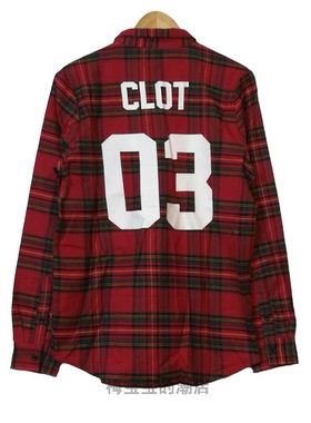 CLOT联名格纹胶印长袖衬衫