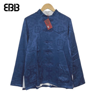 【限量现货】CLOT ROYALE SILK L/S NAVY SHIRT深蓝丝绸长袖T恤