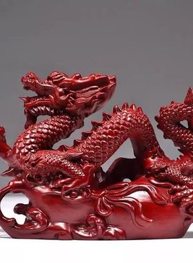 红花梨龙摆件实木十二生肖龙摆设