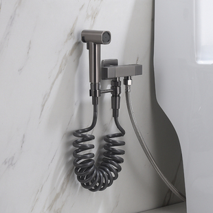 德国枪灰色马桶喷枪伴侣阳台花园全铜妇洗器卫生间厕所增压冲洗器