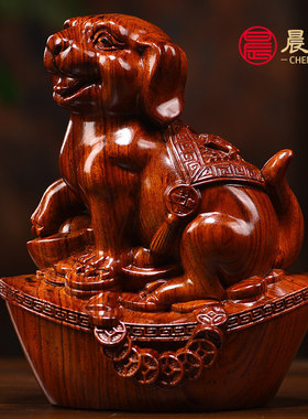 花梨木雕十二生肖摆件一套实木鼠牛虎兔龙蛇马羊猴鸡狗猪工艺礼品