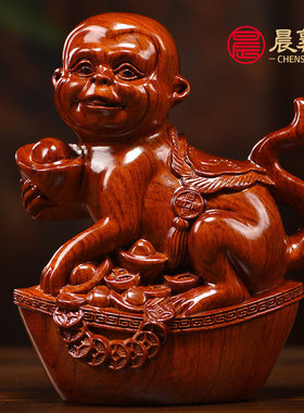 花梨木雕十二生肖摆件一套实木鼠牛虎兔龙蛇马羊猴鸡狗猪工艺礼品