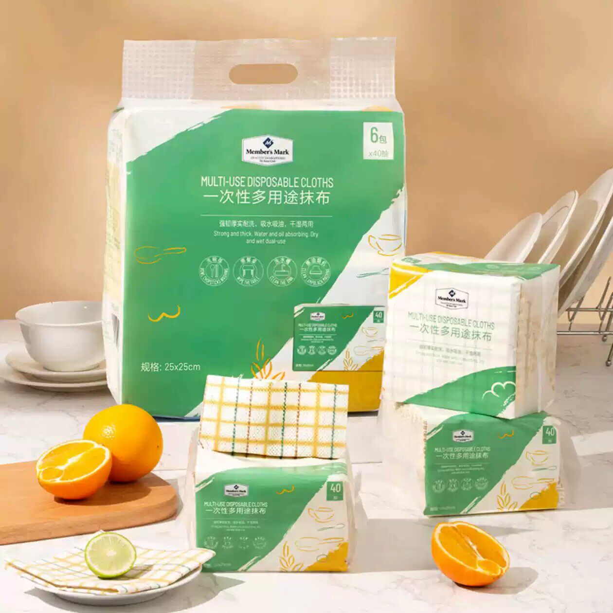 [敏敏家居馆]山姆一次性多用途抹布1抽干湿两用洗碗厨房耐洗图片