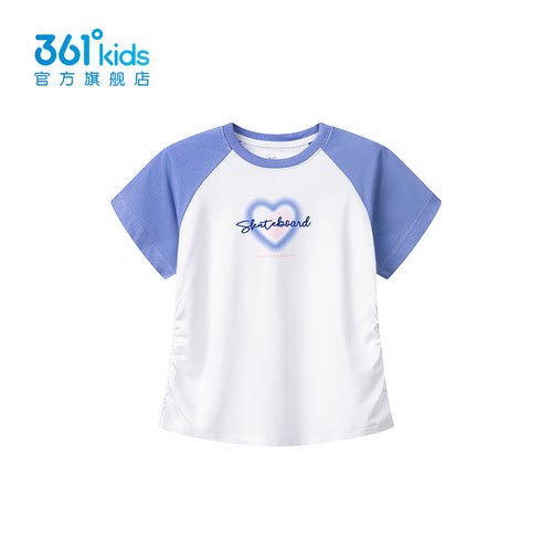【商场同款】361童装女童短袖针织衫2025夏季新款儿童圆领百搭T恤