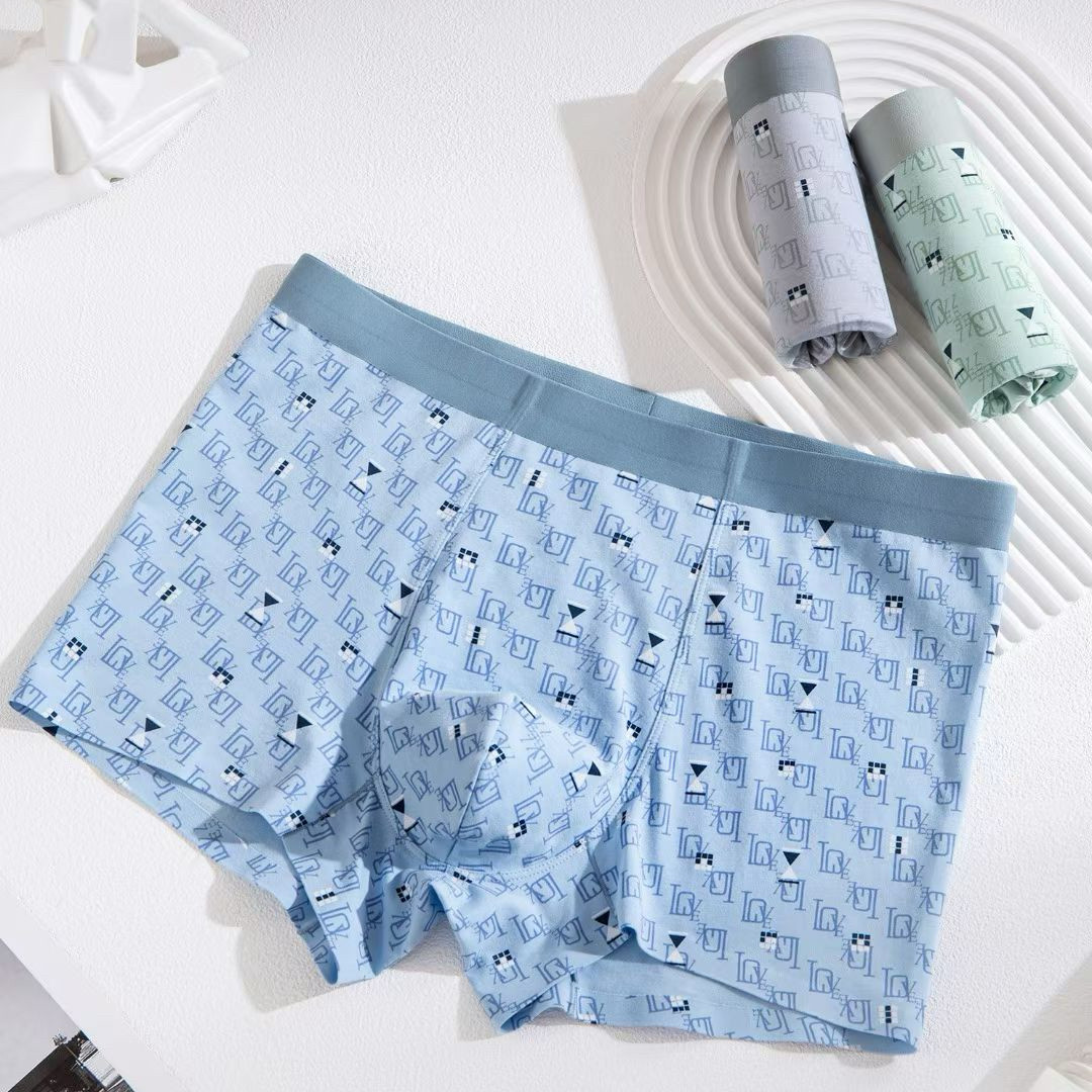 莎奴亚男士内裤男生平角裤全无痕加肥加大平角内裤透气四角短裤头