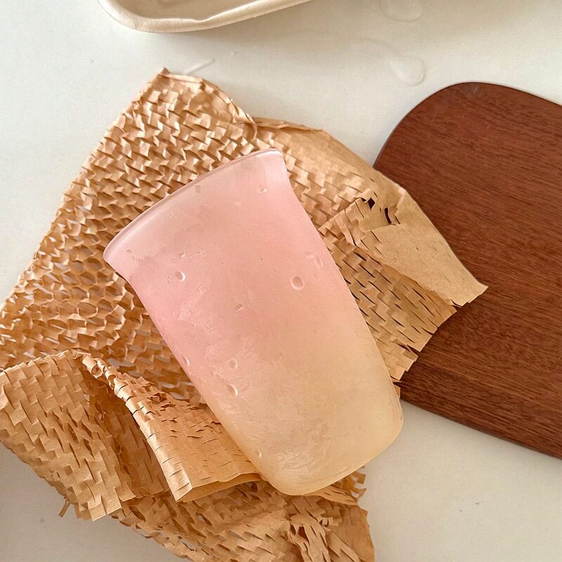 ins风磨砂粉玻璃杯家用