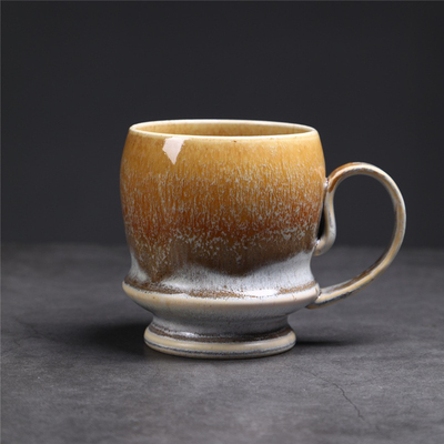 500ml大容量陶瓷杯窑变马克杯复古陶瓷粗陶咖啡杯手工水杯