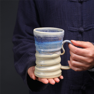 【500ml大容量陶瓷杯】窑变马克杯复古陶瓷粗陶咖啡杯手工水杯