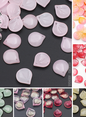 清仓20颗14x15mm大圆梅花花瓣DIY手工古风汉服发簪发饰琉璃