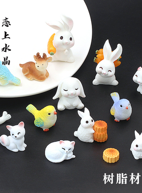 树脂兔子小鸟diy发簪饰品材料