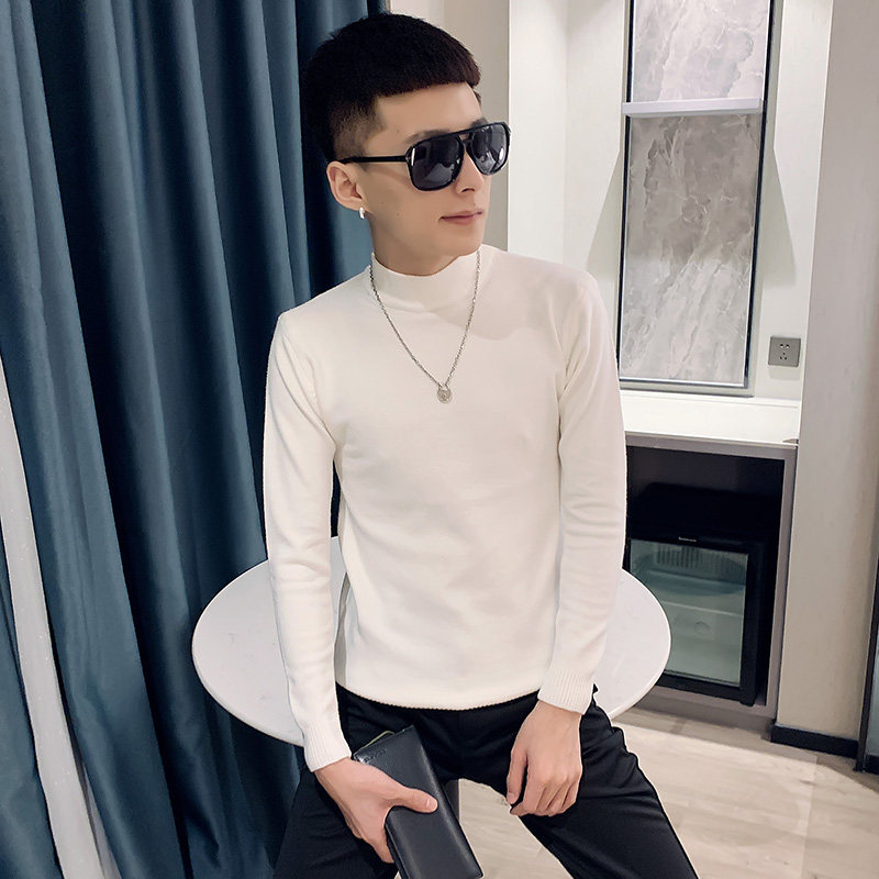 스웨터 남자 가을 겨울 영적인 소년 자켓 두꺼운 한국 스타일 인터넷 연예인 유행 니트 스웨터 맞춤형 긴 소매 바닥 탑