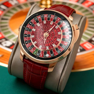 新款NH35A机械男士手表按钮式旋转俄罗斯轮盘表盘镶钻男士腕表